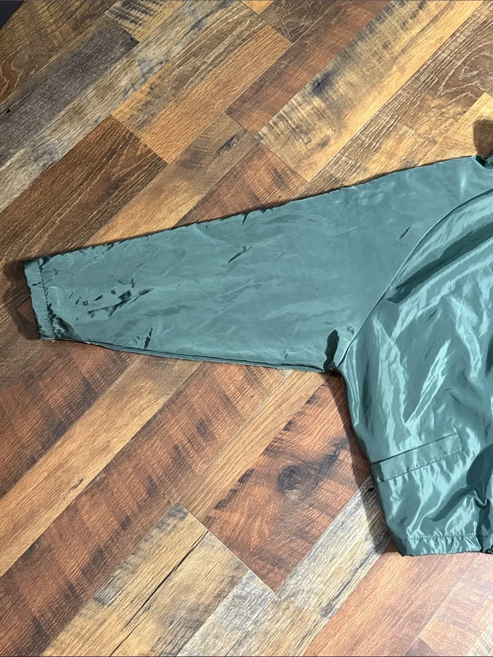 boohooMAN Green Nylon Tracksuit Set Windbreaker 1/4 Zip Jacket & Shorts M
